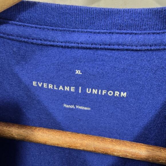 Everlane T Shirt Mens XL Blue Short Sleeve Crew Organic Cotton Cobalt - Picture 3 of 8